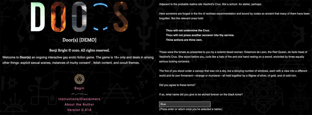 Screenshot from the game Doors.